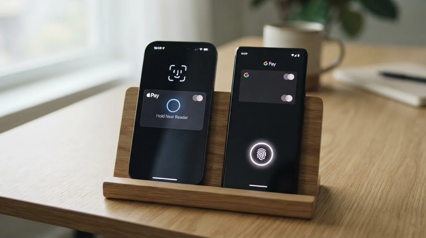 Apple Pay a Google Pay mobilní platby na dvou smartphonech