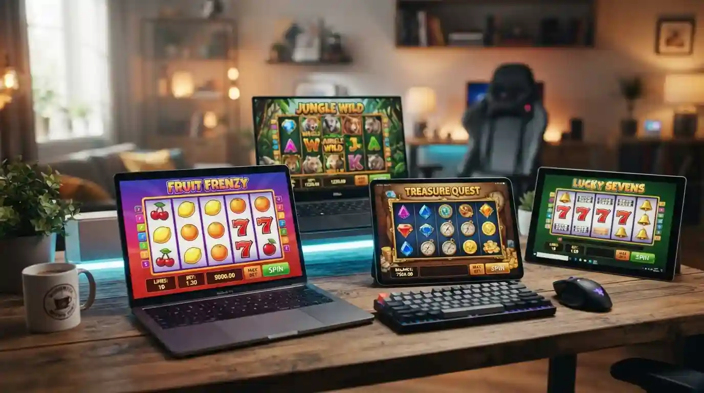 Pestré složení herních automatů s různými tématy na monitoru online casina