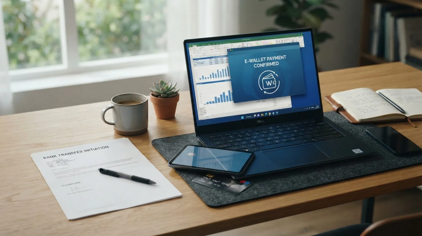 Dokument bankovního převodu a e-peněženka jako alternativy k Boku výběru