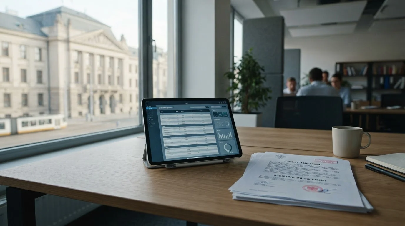 Porovnání českých kasin na obrazovce tabletu s licenčními dokumenty