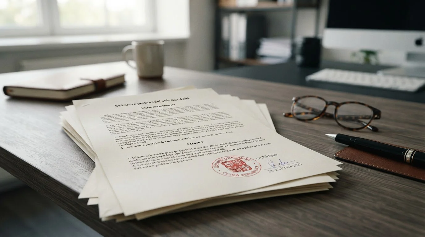 Regulační dokument s oficiálním razítkem a právními paragrafy