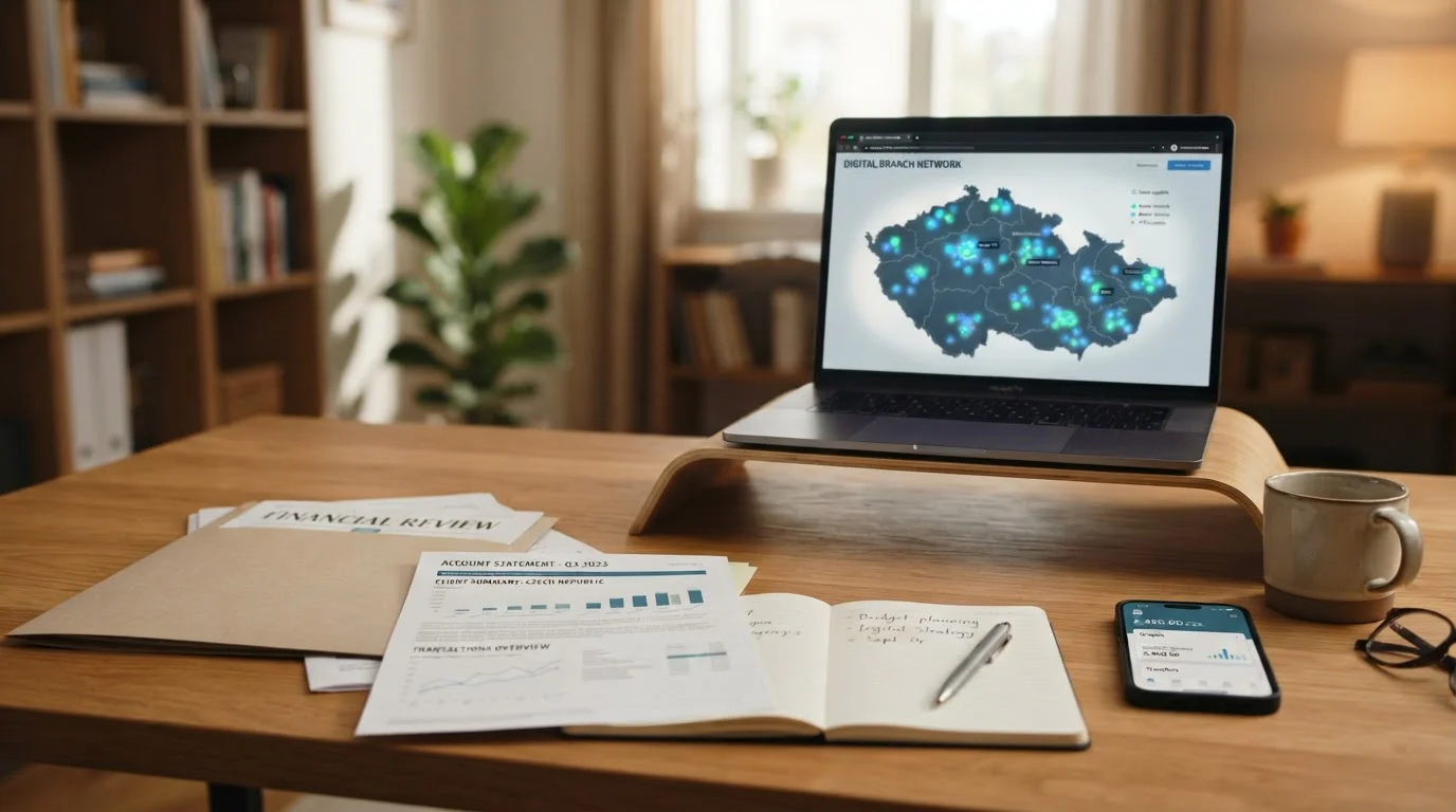Mapa České republiky s označením hlavních českých bank podporujících online platby