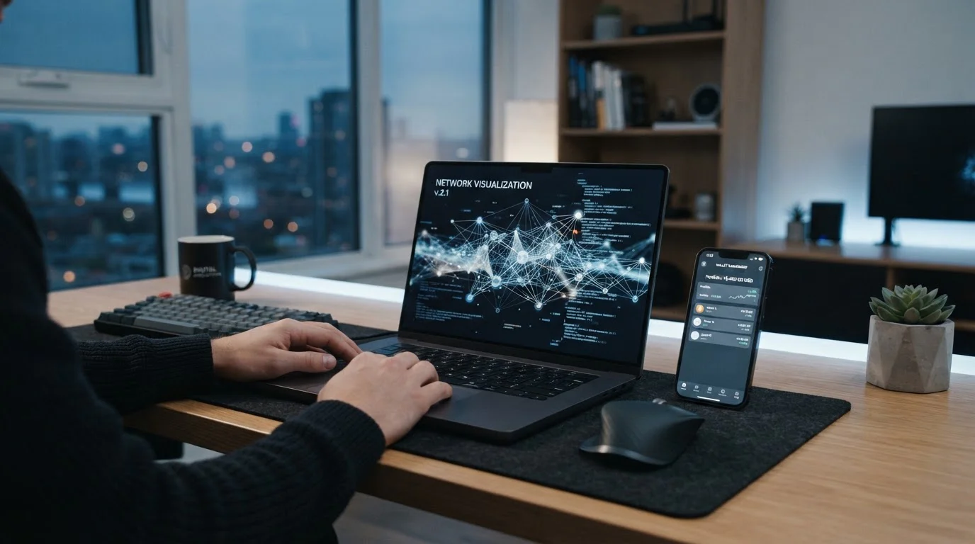 Kryptoměny a blockchain síť na notebooku s crypto peněženkou