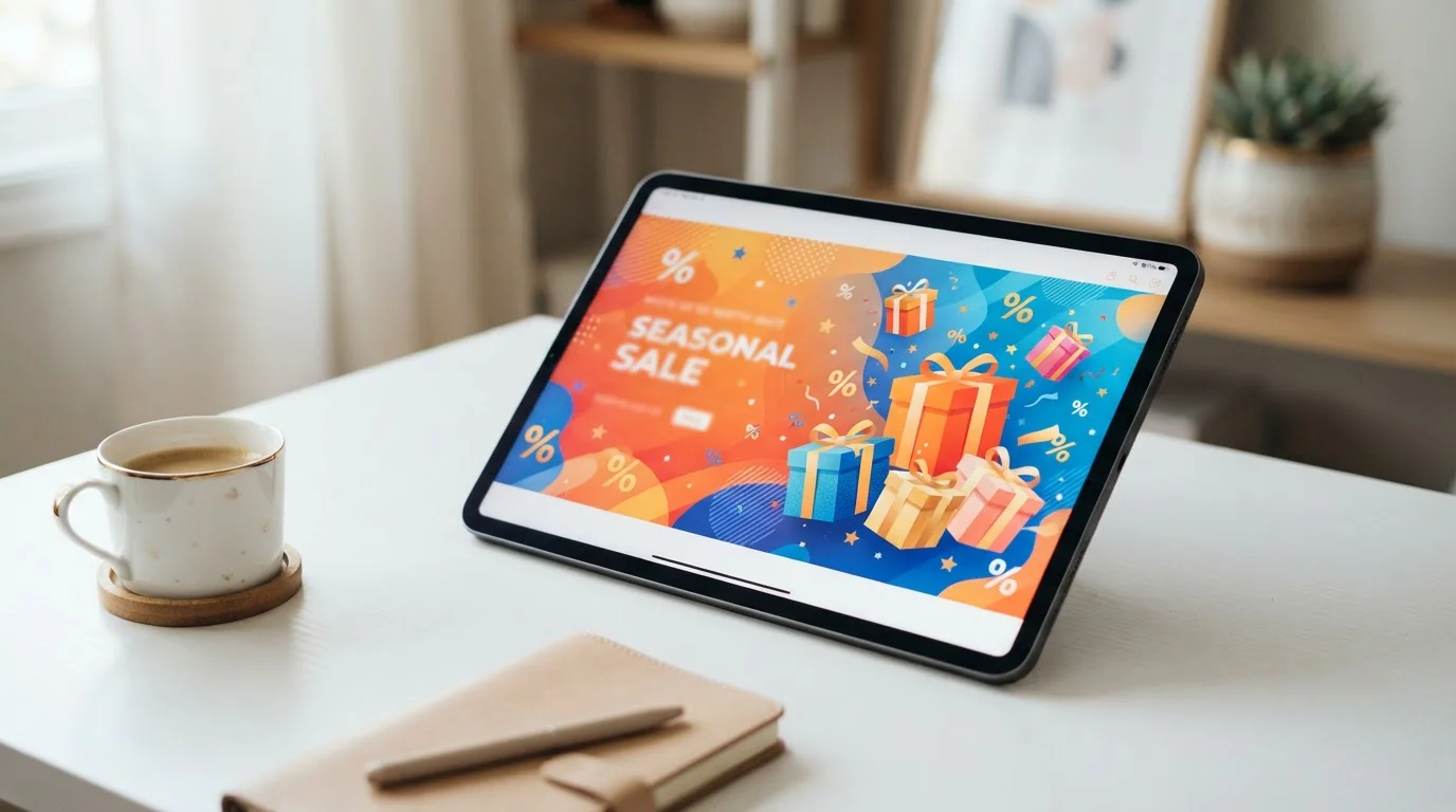 Uvítací bonus s free spiny na obrazovce tabletu