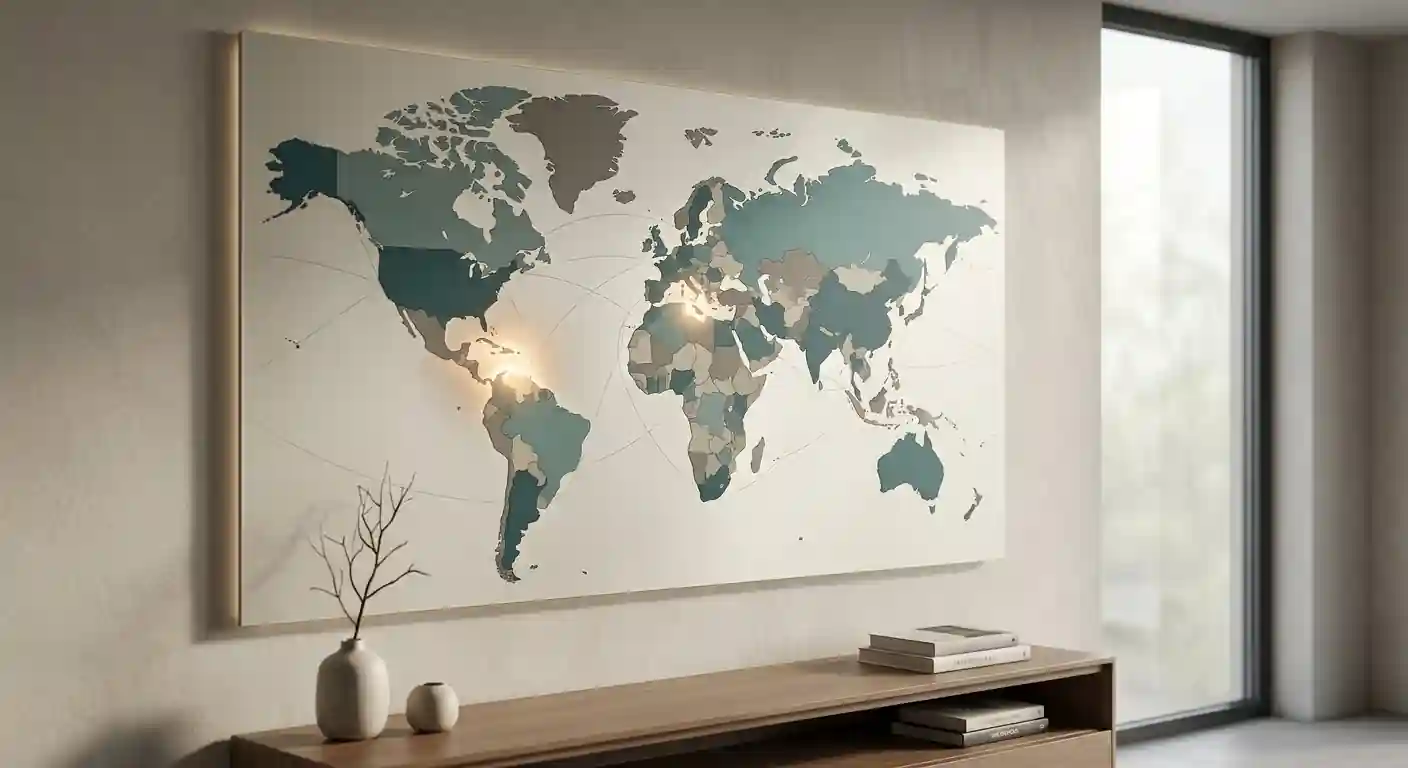 Mapa světa se zvýrazněnými zahraničními jurisdikcemi Curacao a Malta pro mezinárodní online casina