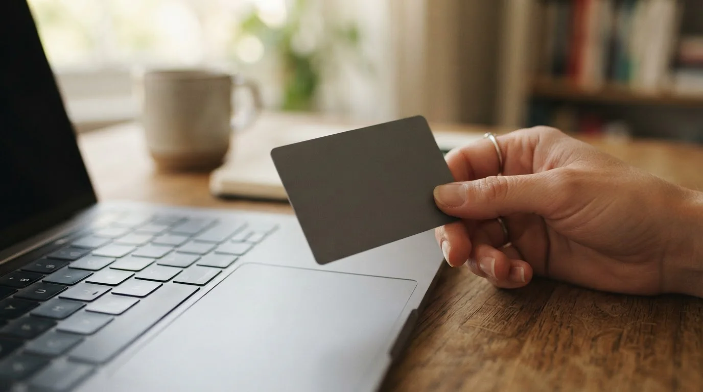 Platební karta připravená pro vklad do online kasina