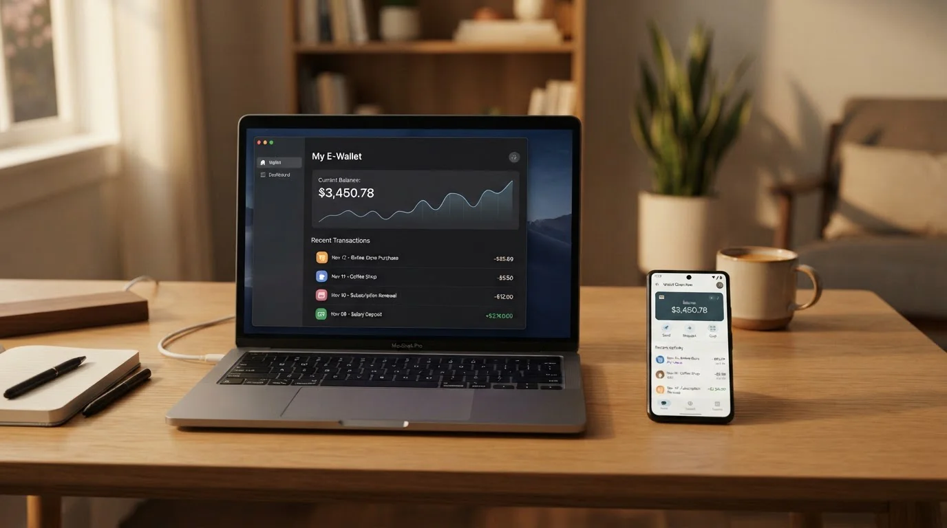 Skrill a Neteller e-peněženky na notebooku a mobilu