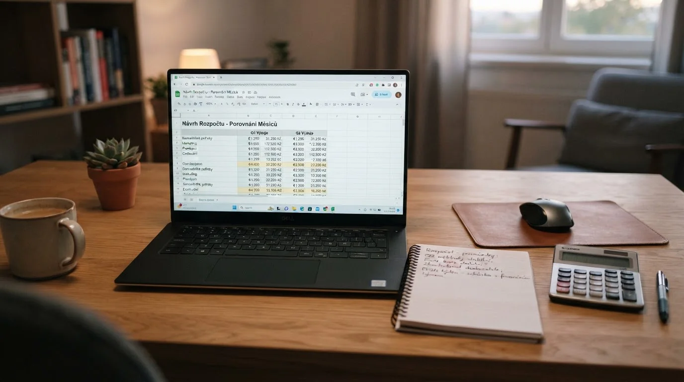 Notebook s dokumentem srovnávajícím minimální vklady v různých casinech
