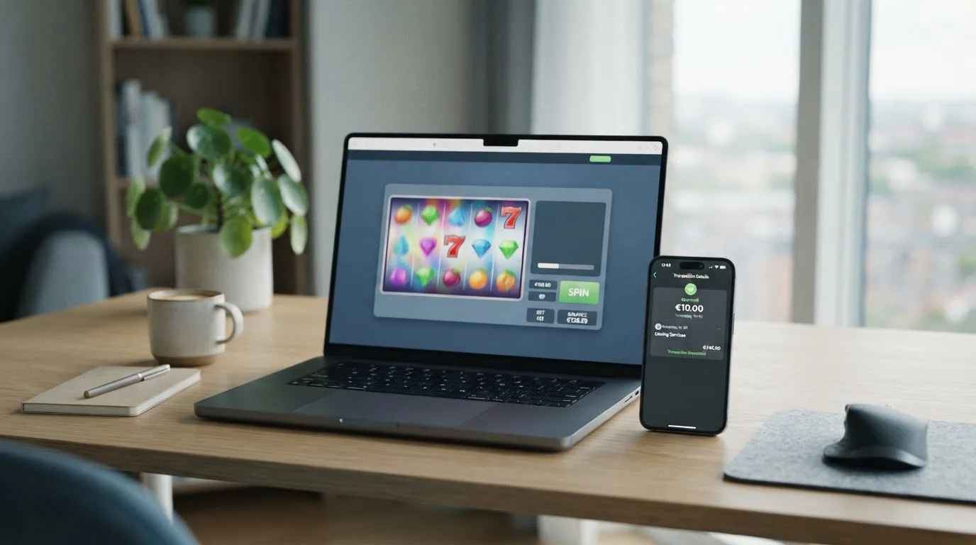 Osoba u notebooku prohlížející si zahraniční online casina s nízkým minimálním vkladem